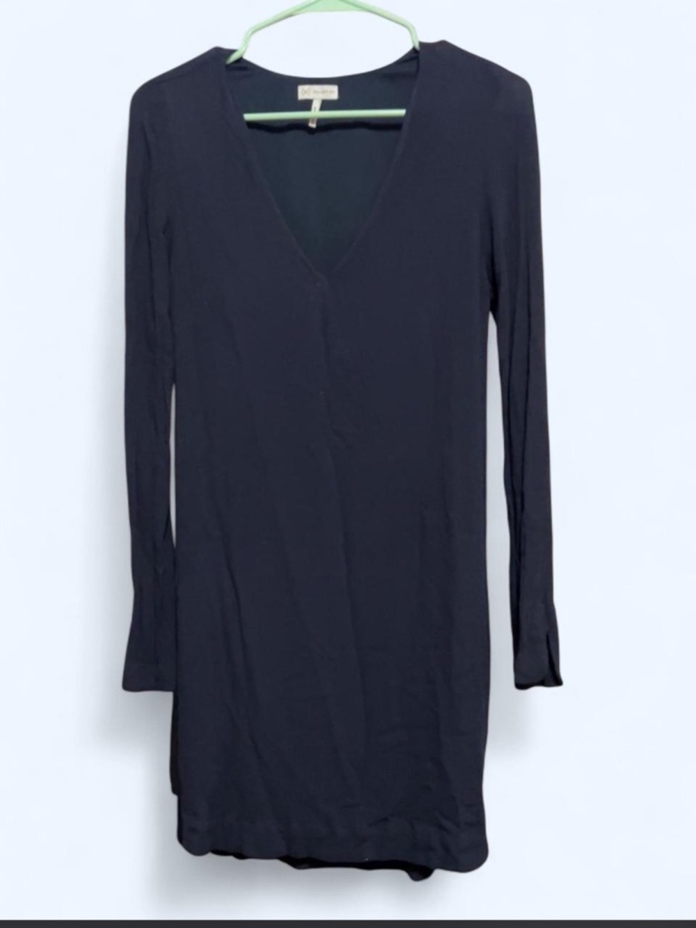 Collection B Black V-Neck Long Sleeve Midi Dress